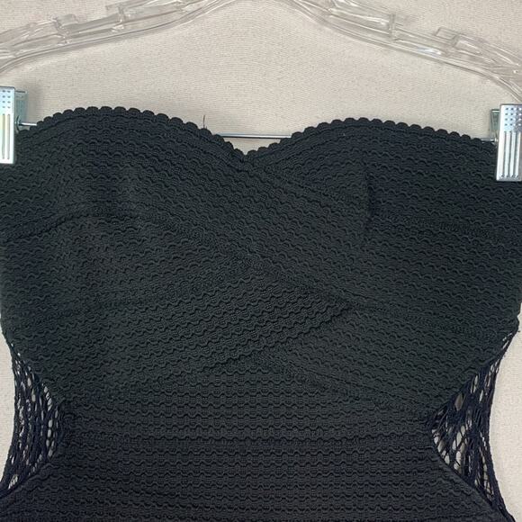 Dainty Hooligan women's medium black lace cutout bandaid body con dress goth pun - Picture 6 of 10